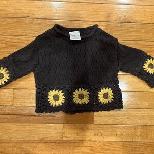 Little Co. Knit Sunflower Sweater